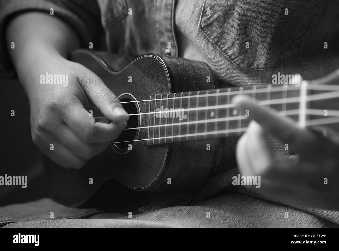 Ukulele Black And White Stock Photos Images Alamy