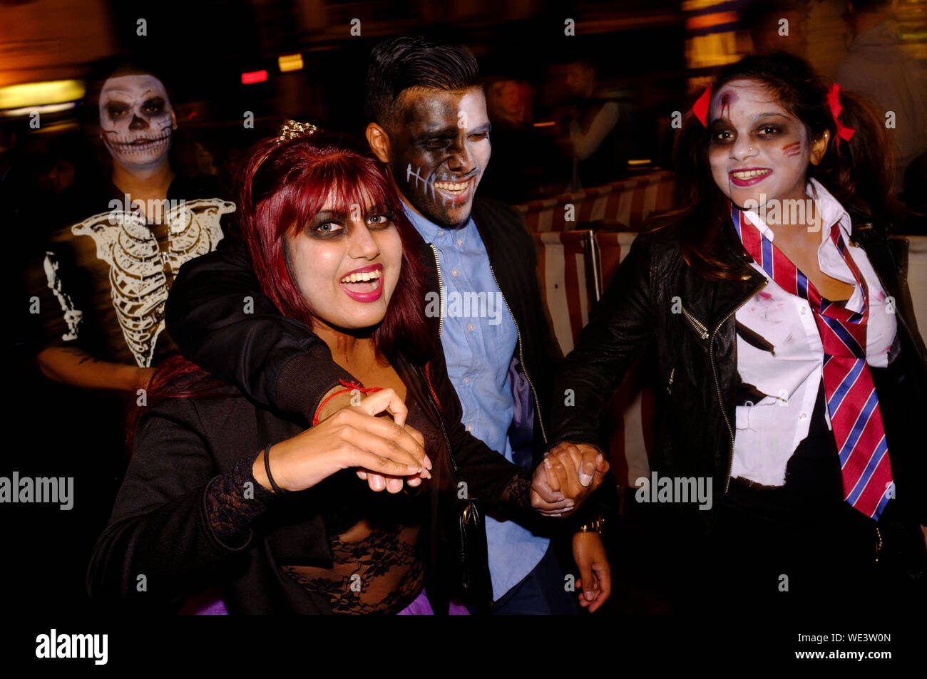 People celebrating, Halloween, Leicester Square, London, Britain Stock
