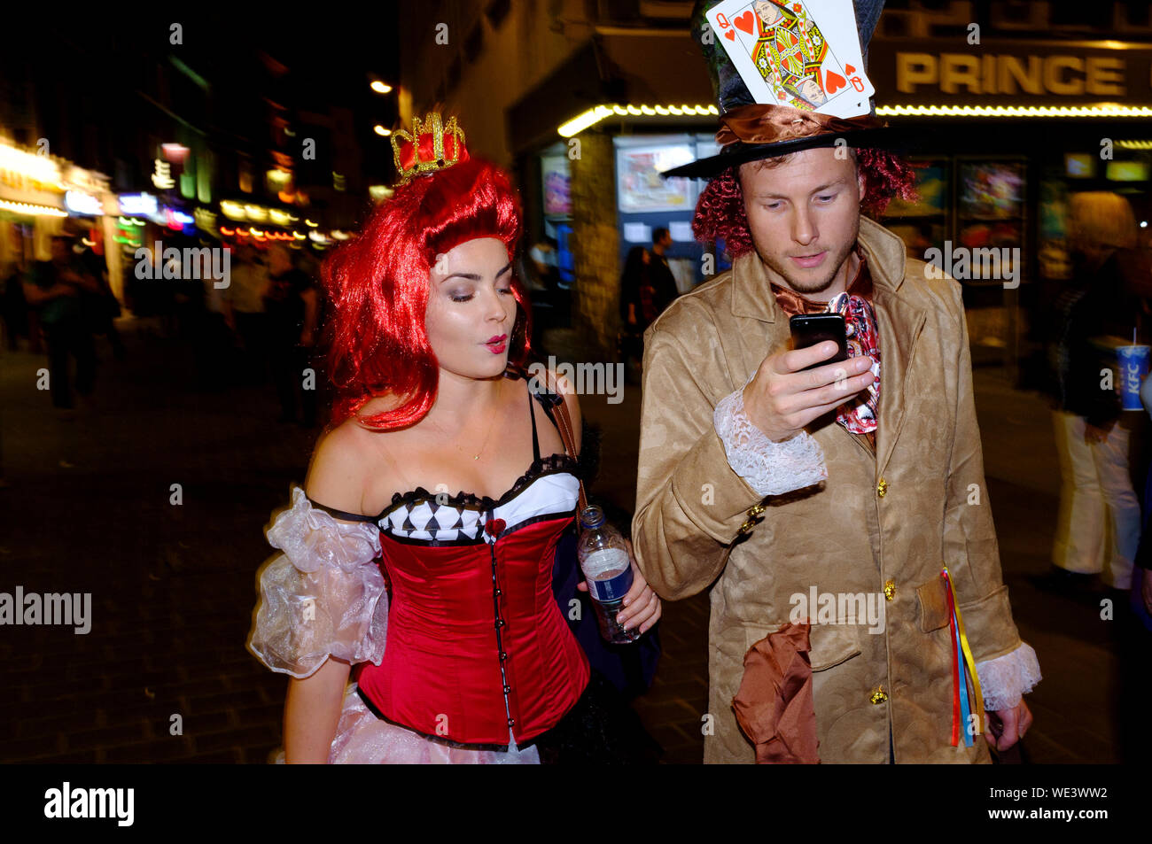 People celebrating, Halloween, Leicester Square, London, Britain Stock