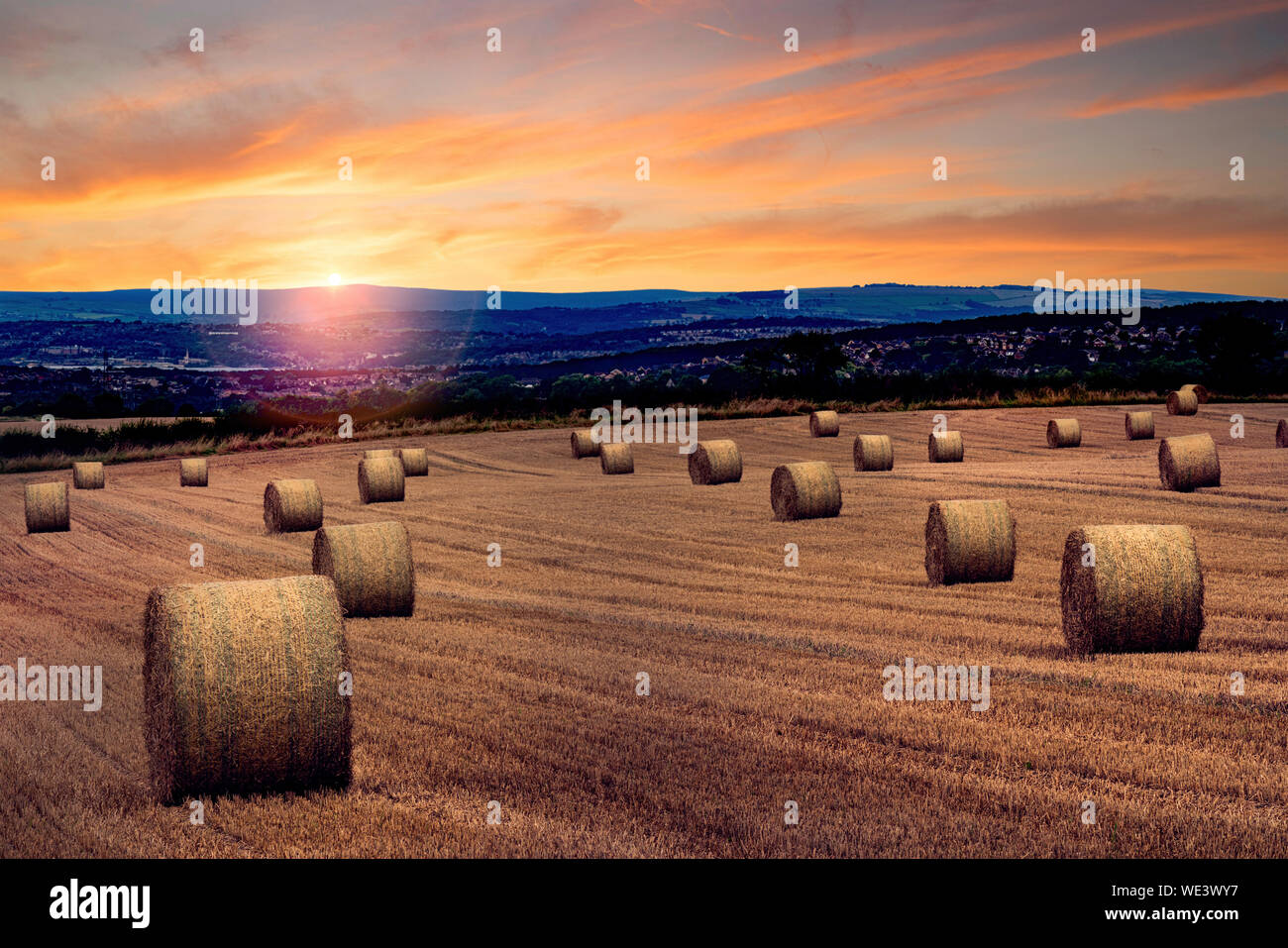 Round Straw Bales in the Landscape Stock Photo - Alamy