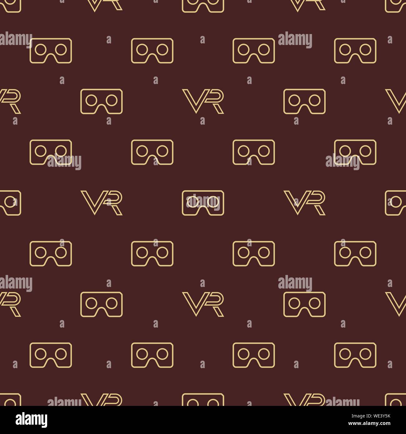 Seamless Vector Pattern With VR Logos Stock Vector