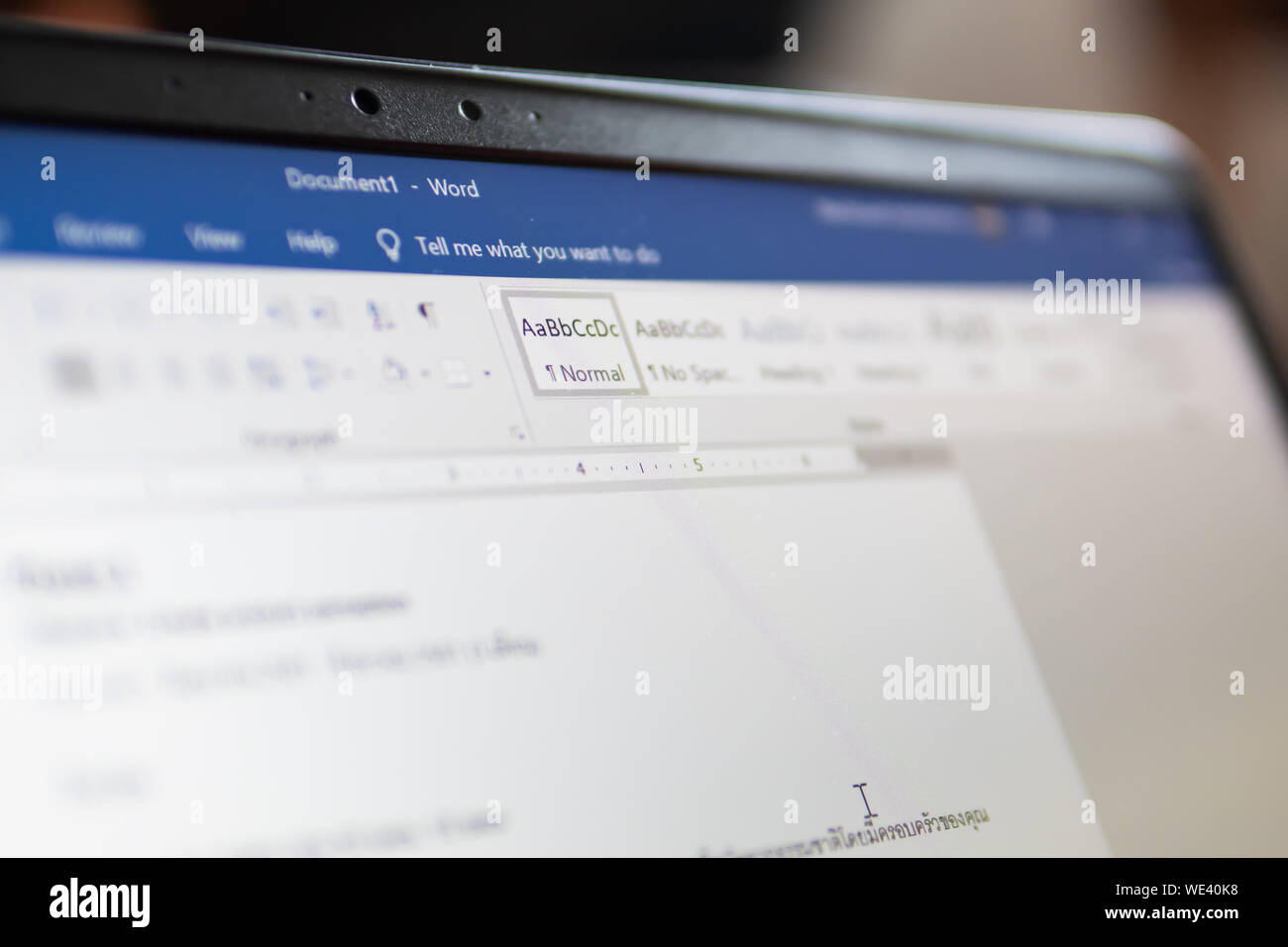 Bangkok, Thailand - August 22, 2019 : Microsoft Word, a word processor developed by Microsoft, on computer screen. Stock Photo