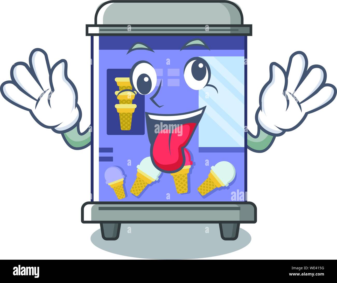 Crazy ice cream vending machine the a character Stock Vector Image