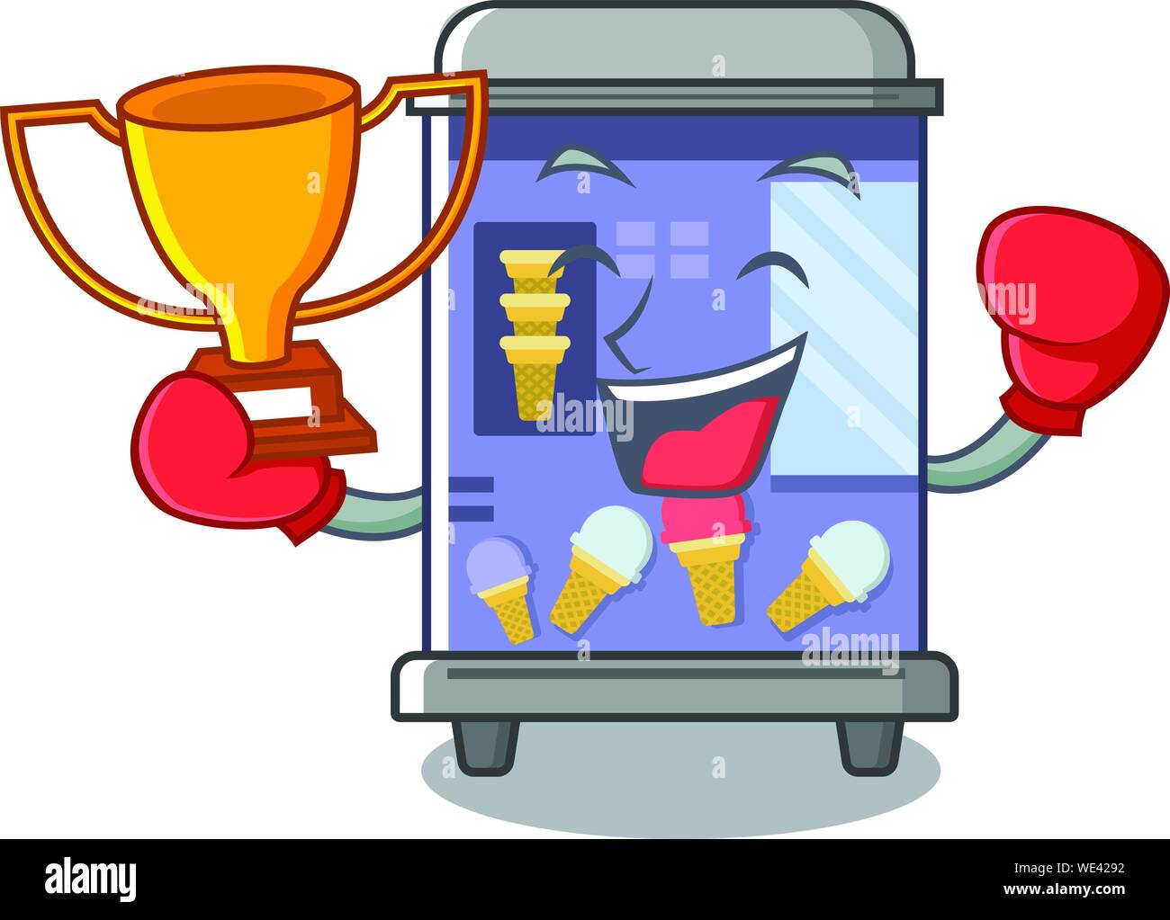 Boxing winner ice cream vending machine the a character Stock Vector Image & Art Alamy