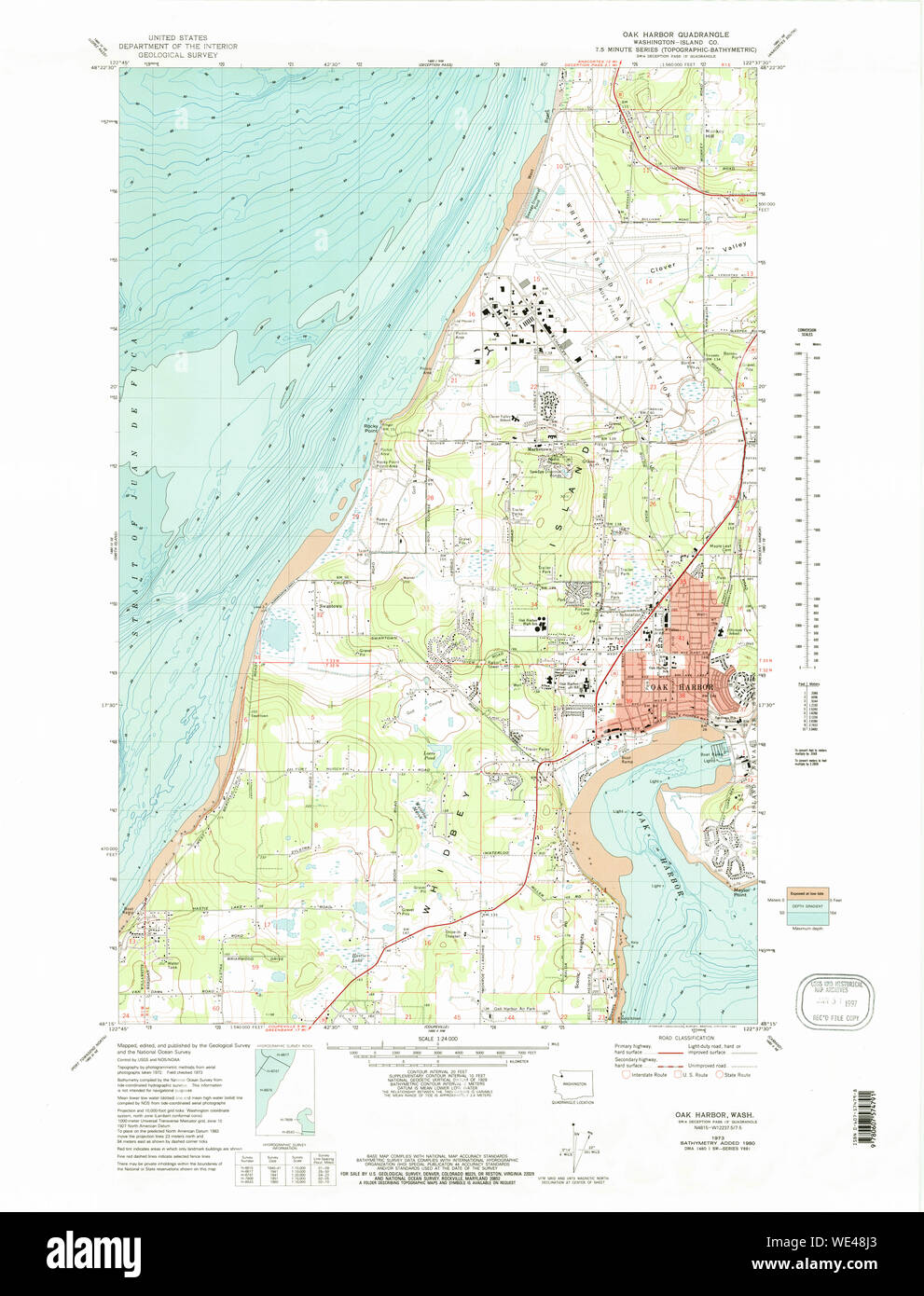 Usgs Topo Map Washington State Wa Oak Harbor 242883 1973 24000