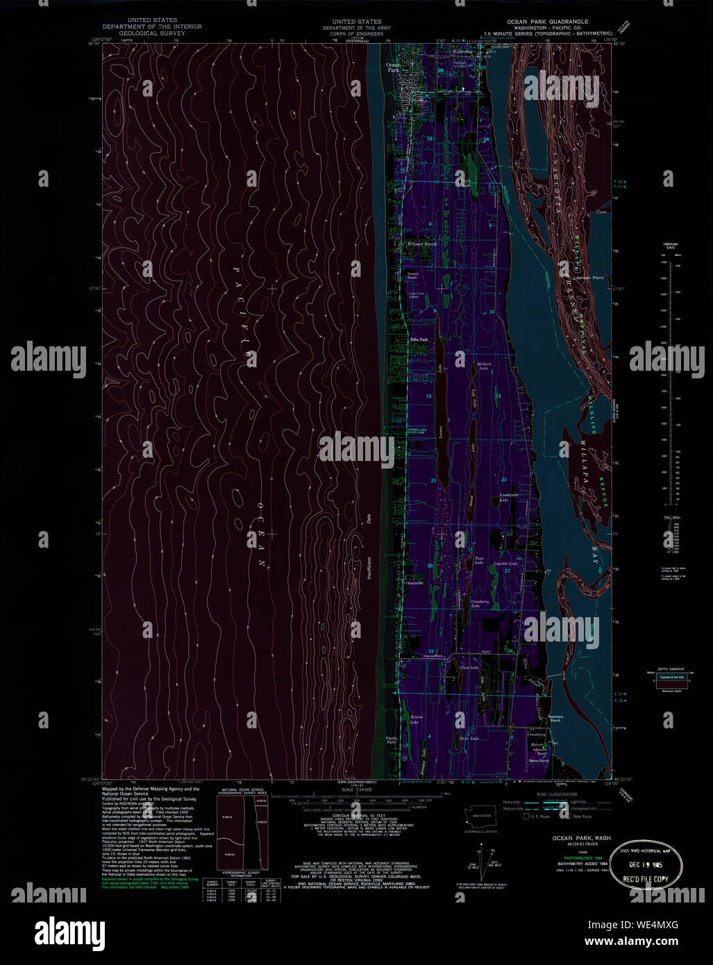 Ocean park washington map hires stock photography and images Alamy