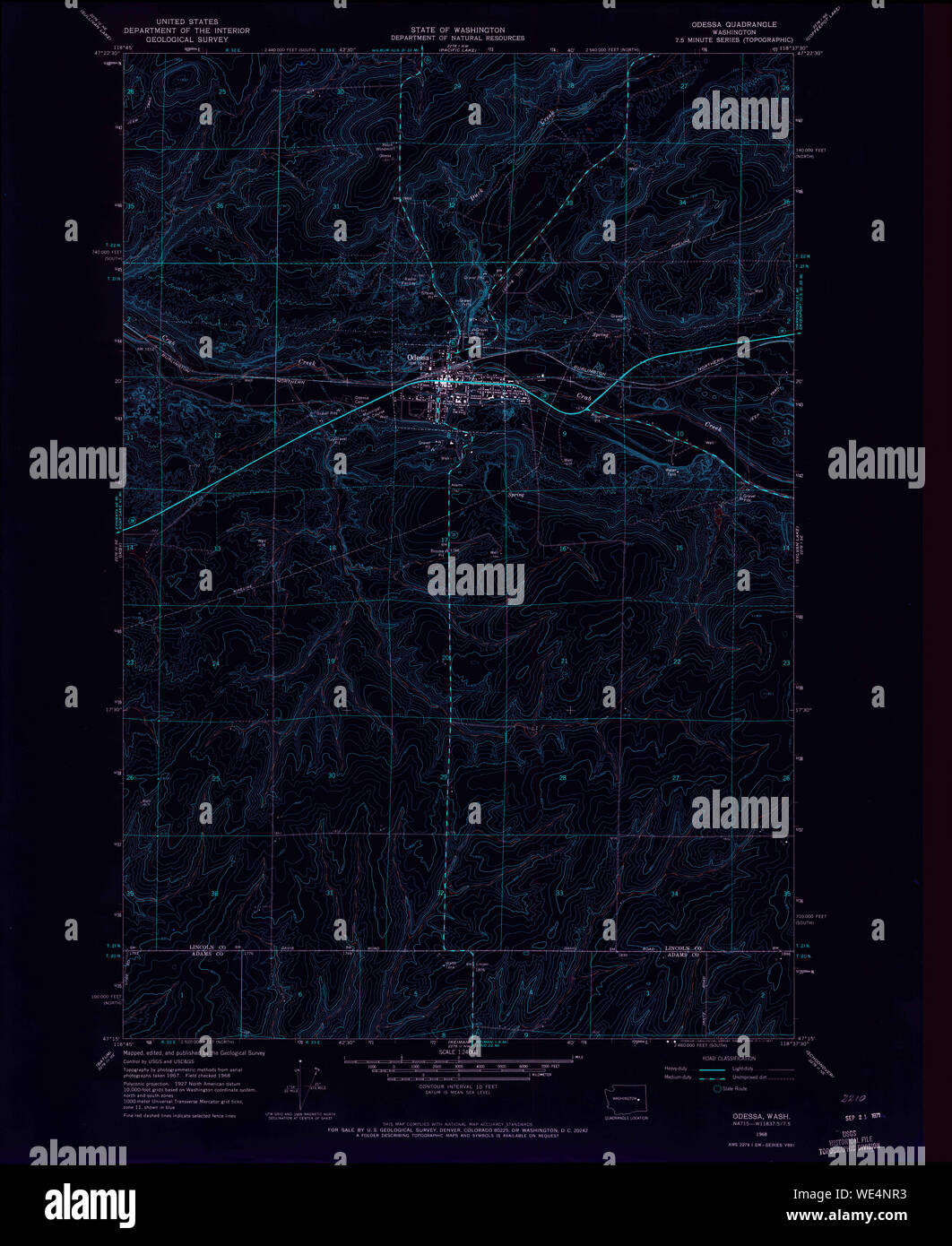 Map of odessa washington hires stock photography and images Alamy