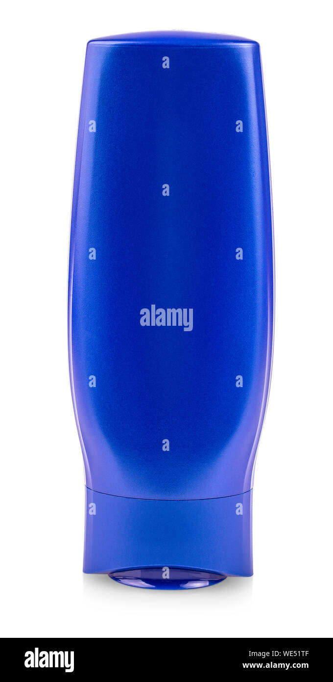 Blue plastic bottle isolated on a white background Stock Photo - Alamy