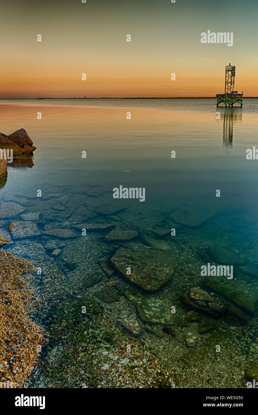 The Fill Rocks Used To Build The Texas City Dike Are Visible - 