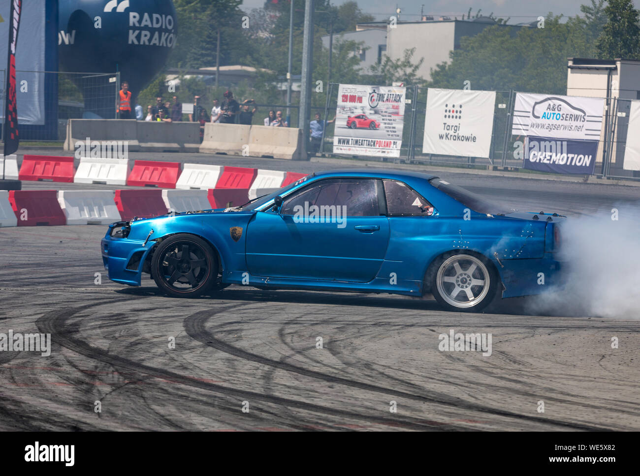 Cracow Poland May 18 19 Drift Car In Action At 5th Edition Of Moto Show In Cracow Poland Stock Photo Alamy