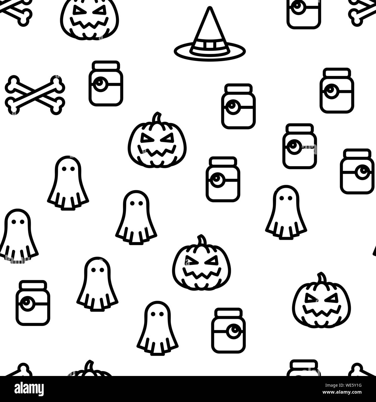 Halloween Seamless Pattern Vector Stock Vector Image & Art - Alamy