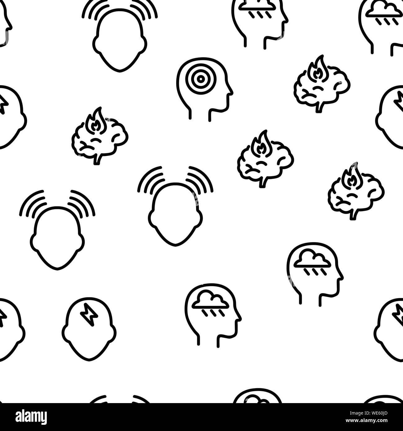 Headache Seamless Pattern Vector Stock Vector Image & Art - Alamy