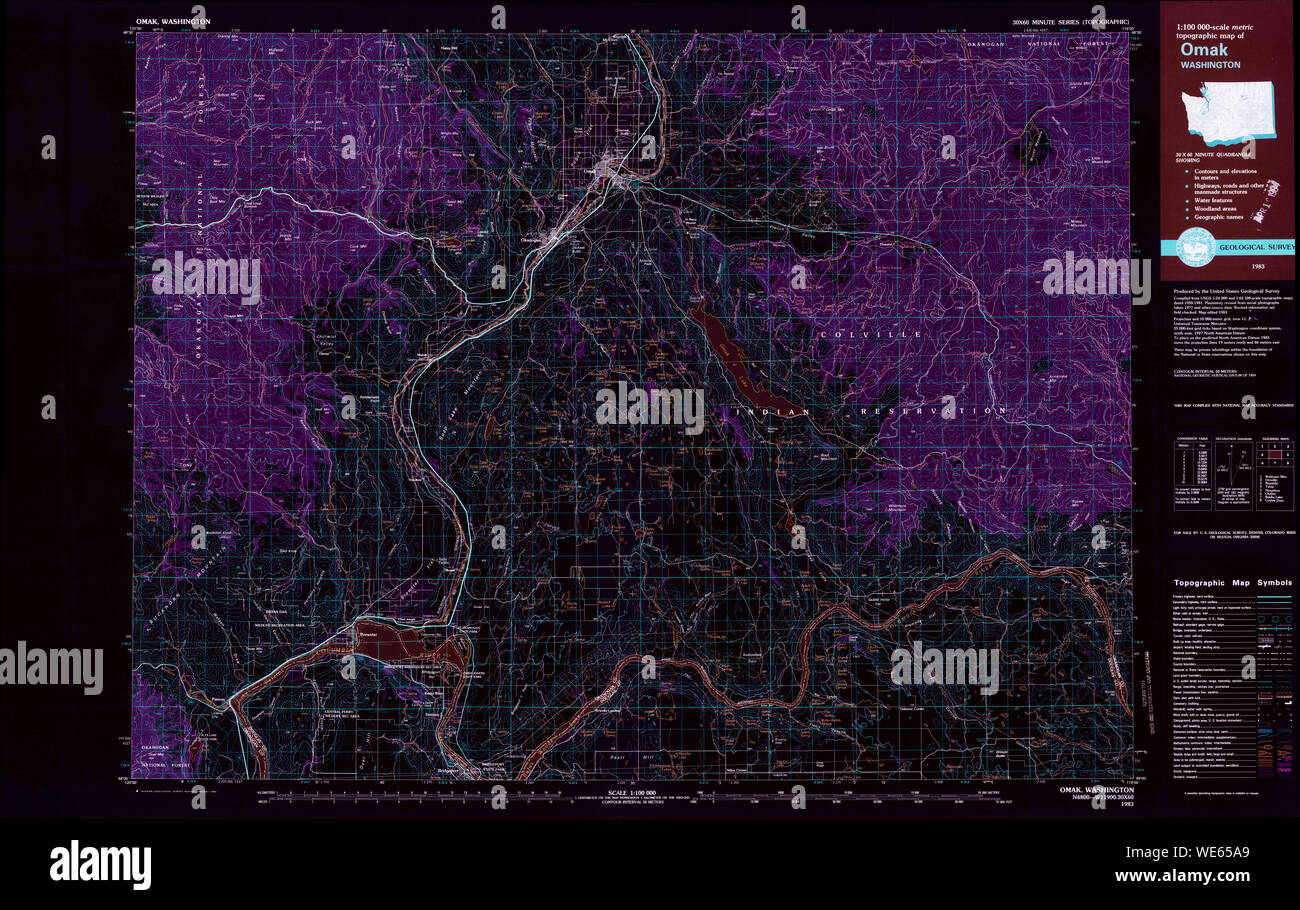 Map of omak washington state hires stock photography and images Alamy