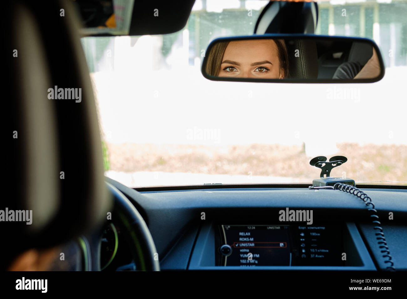 Rearview mirror of the car hires stock photography and images Alamy