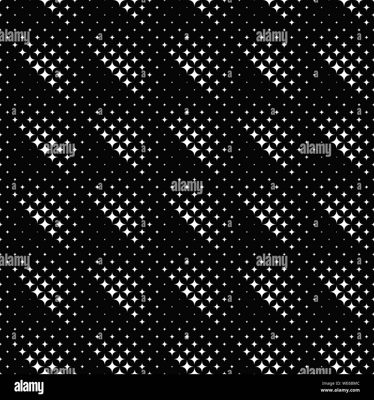 Seamless black and white star pattern background - abstract vector ...