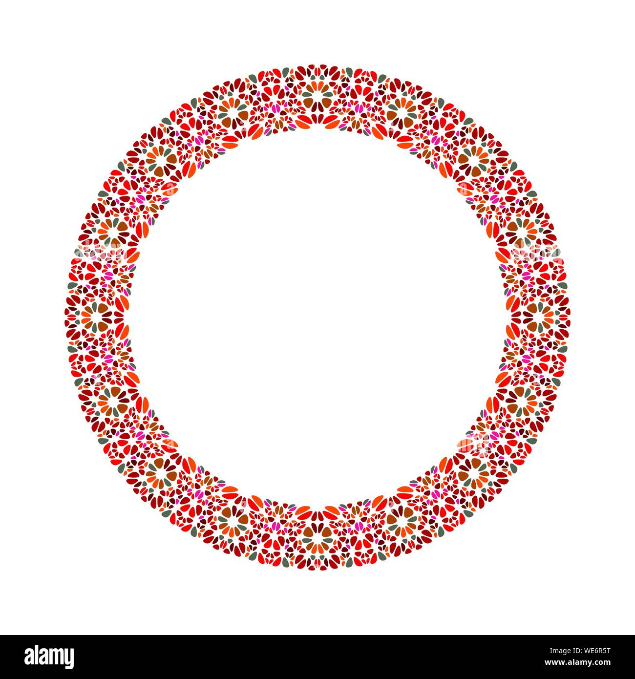 Geometrical gravel mosaic border - abstract circular vector design ...