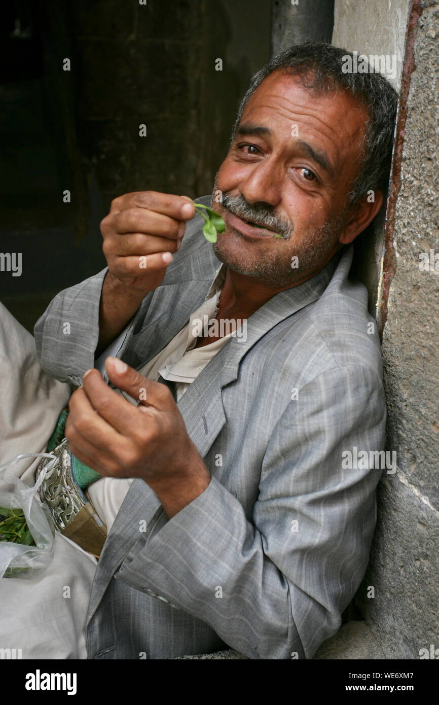 KHAT IN YEMEN Stock Photo