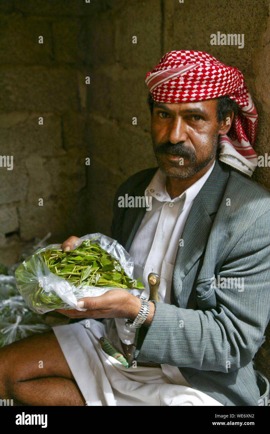 KHAT IN YEMEN Stock Photo