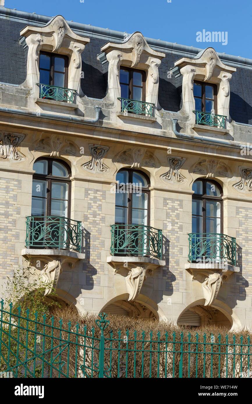 France, Meurthe et Moselle, Nancy, house in Art Nouveau style in Malzeville street Stock Photo