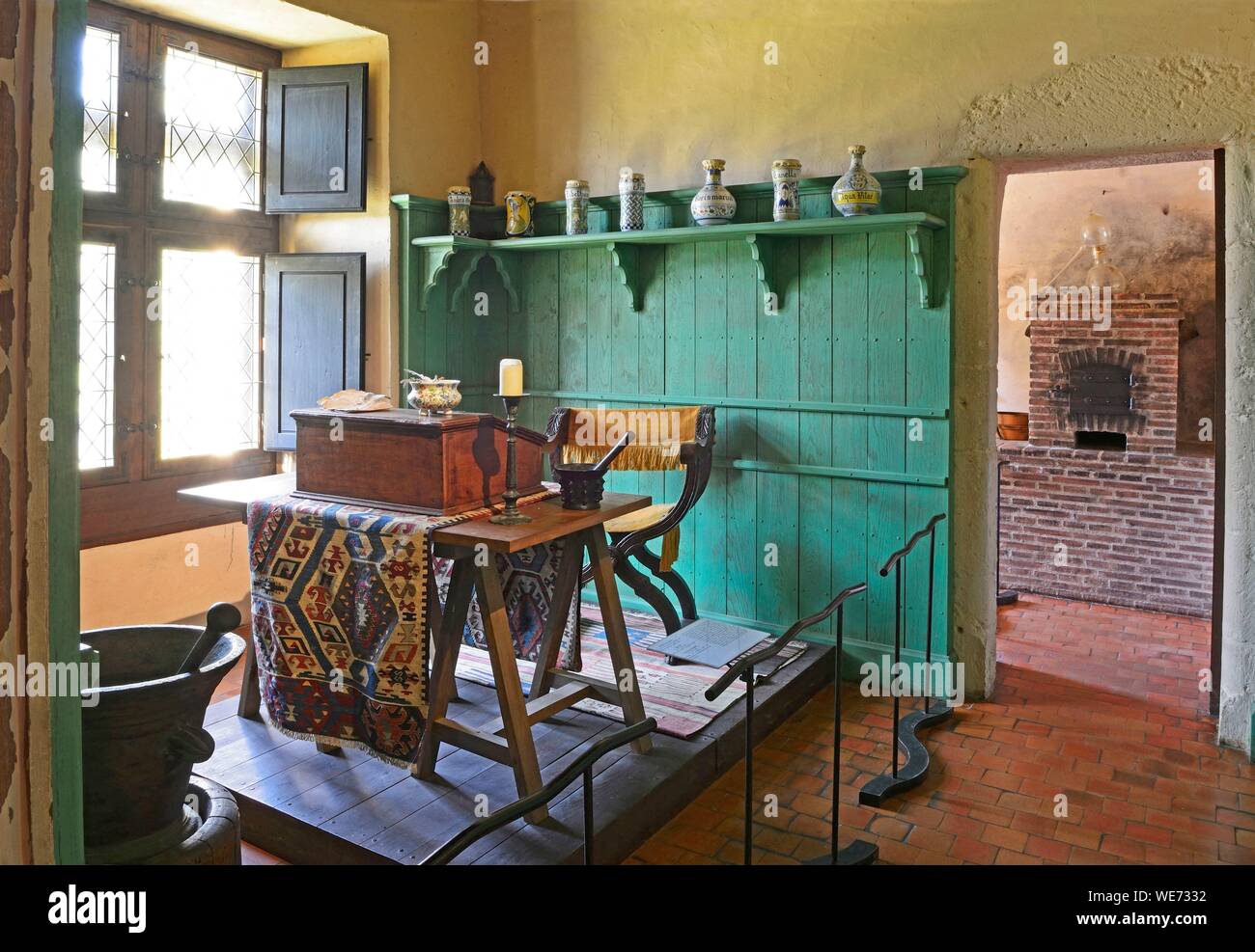 France, Loiret, Chilleurs aux Bois, Chamerolles castle, perfume laboratory Stock Photo