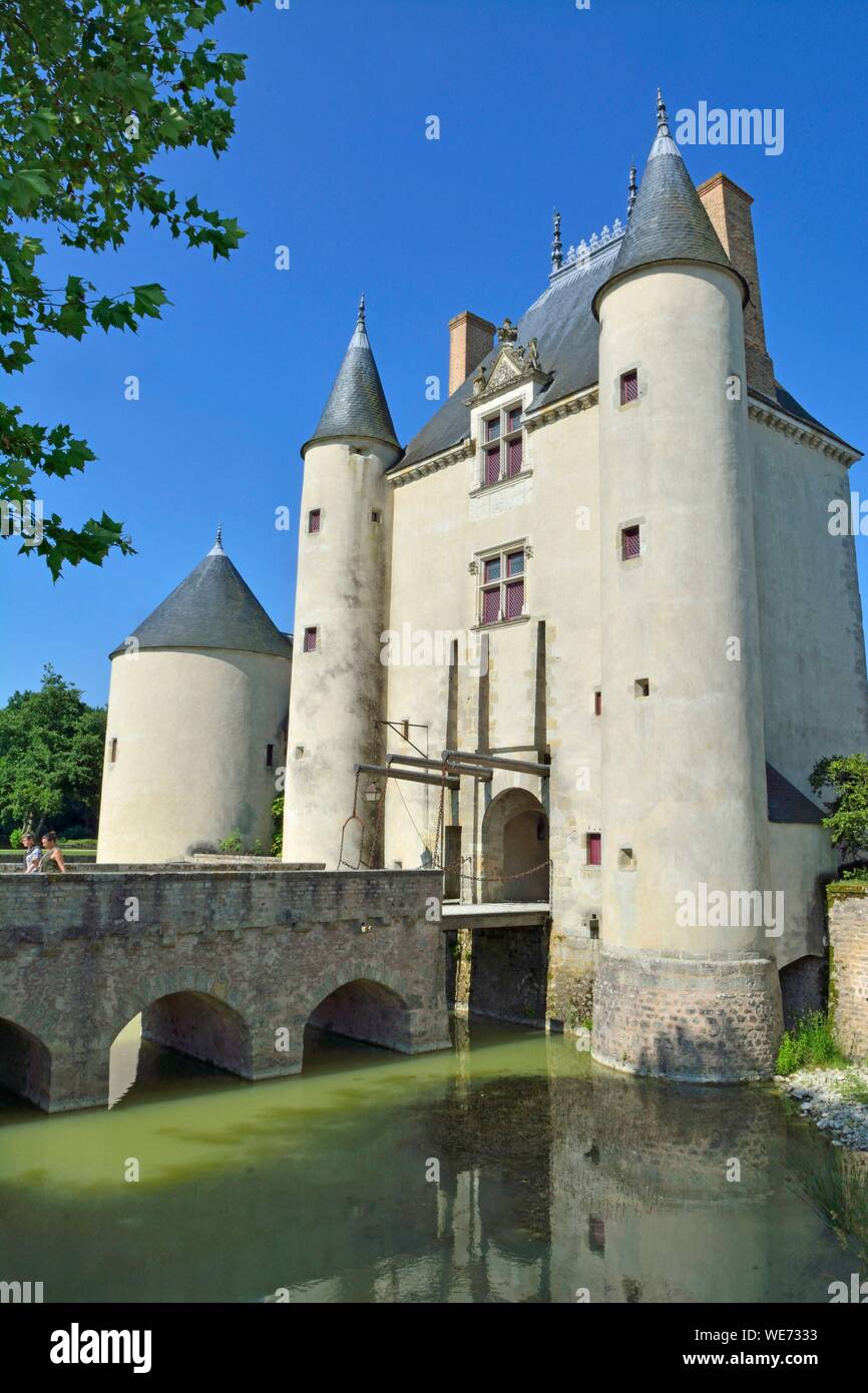 France, Loiret, Chilleurs aux Bois, Castle Chamerolles, Compulsory mention: Chateau de Chamerolles, owned by the department of Loiret Stock Photo