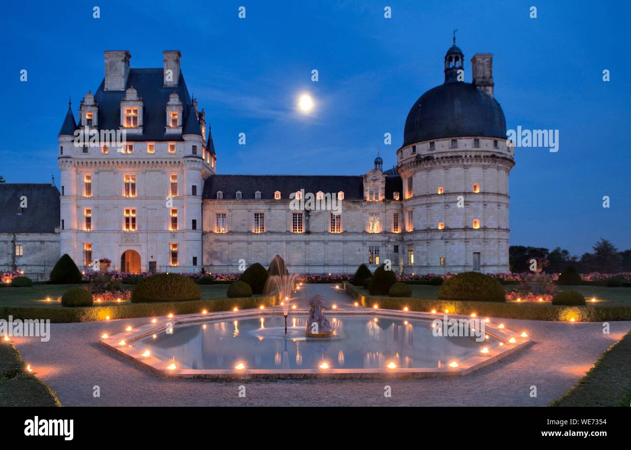 France, Indre, Berry, Loire Castles, Chateau de Valencay Stock Photo