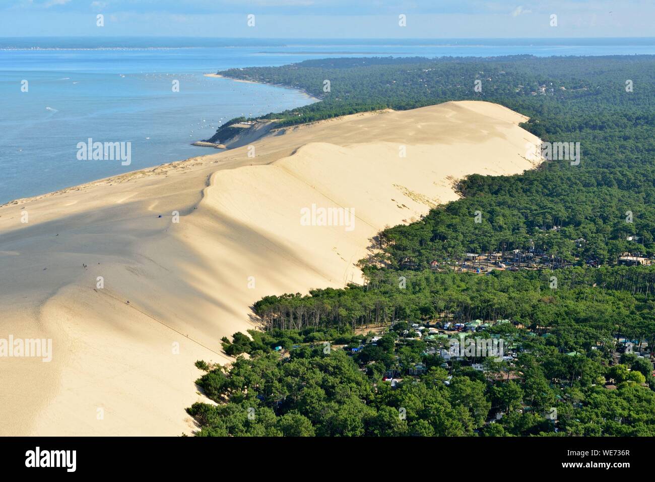 France, Gironde, Bassin d'Arcachon, La Teste de Buch, the Dune du Pyla (the Great Dune of Pyla) and Banc d'Arguin nature reserve Stock Photo