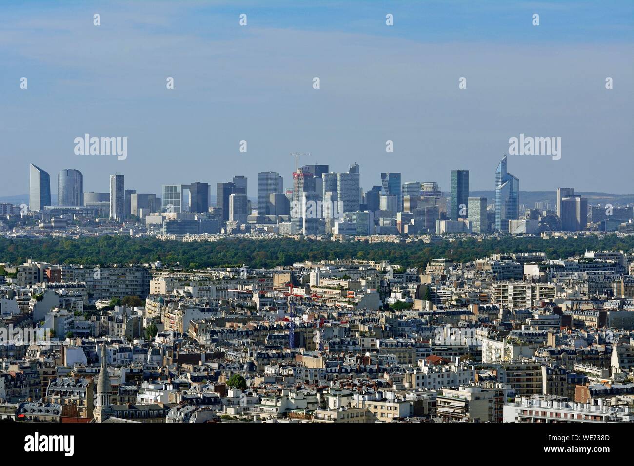 France, Paris, Seine river banks listed as World Heritage by UNESCO, Grenelle district and the Eiffel Tower Stock Photo