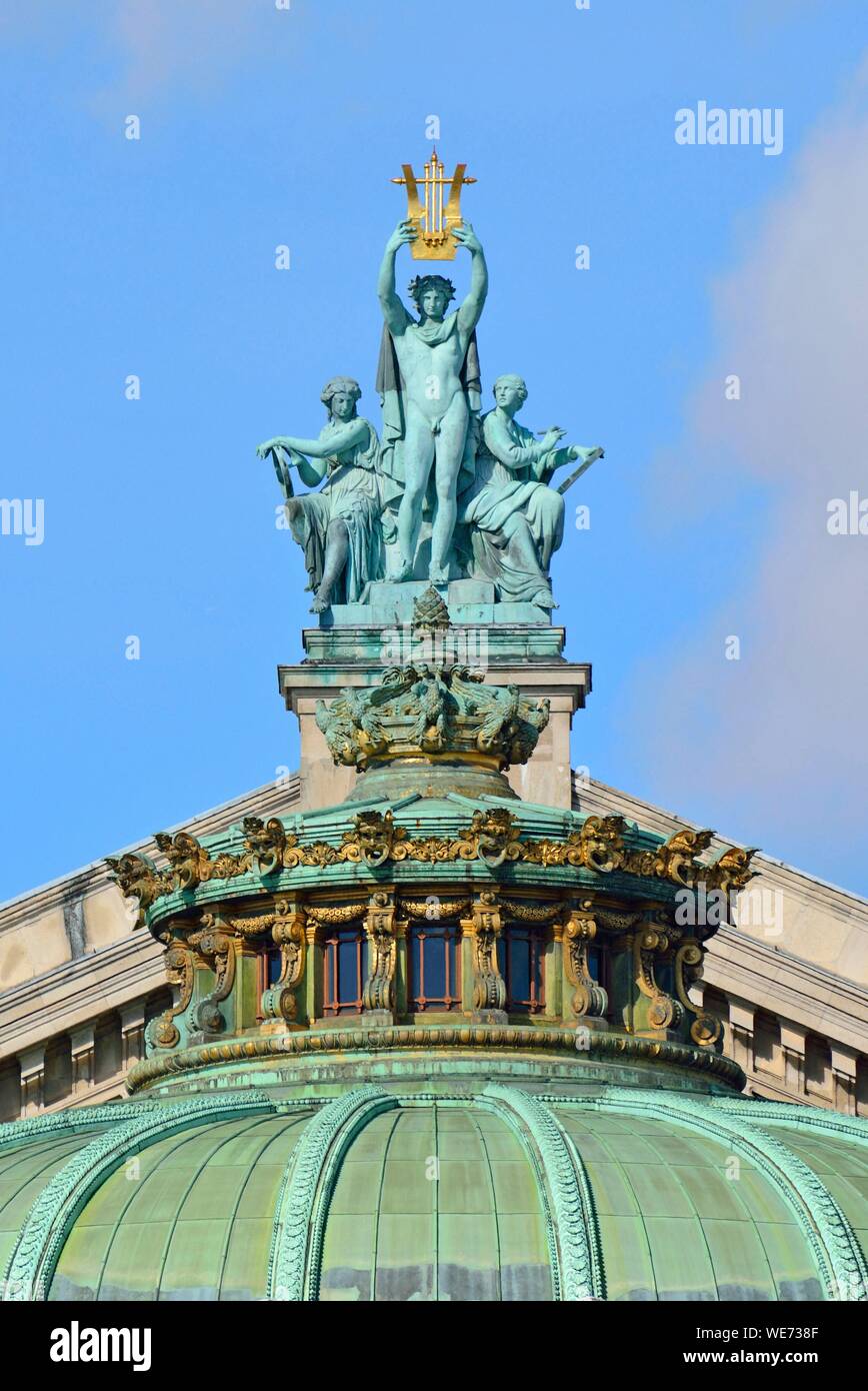 France, Paris, the Garnier Opera roof Stock Photo