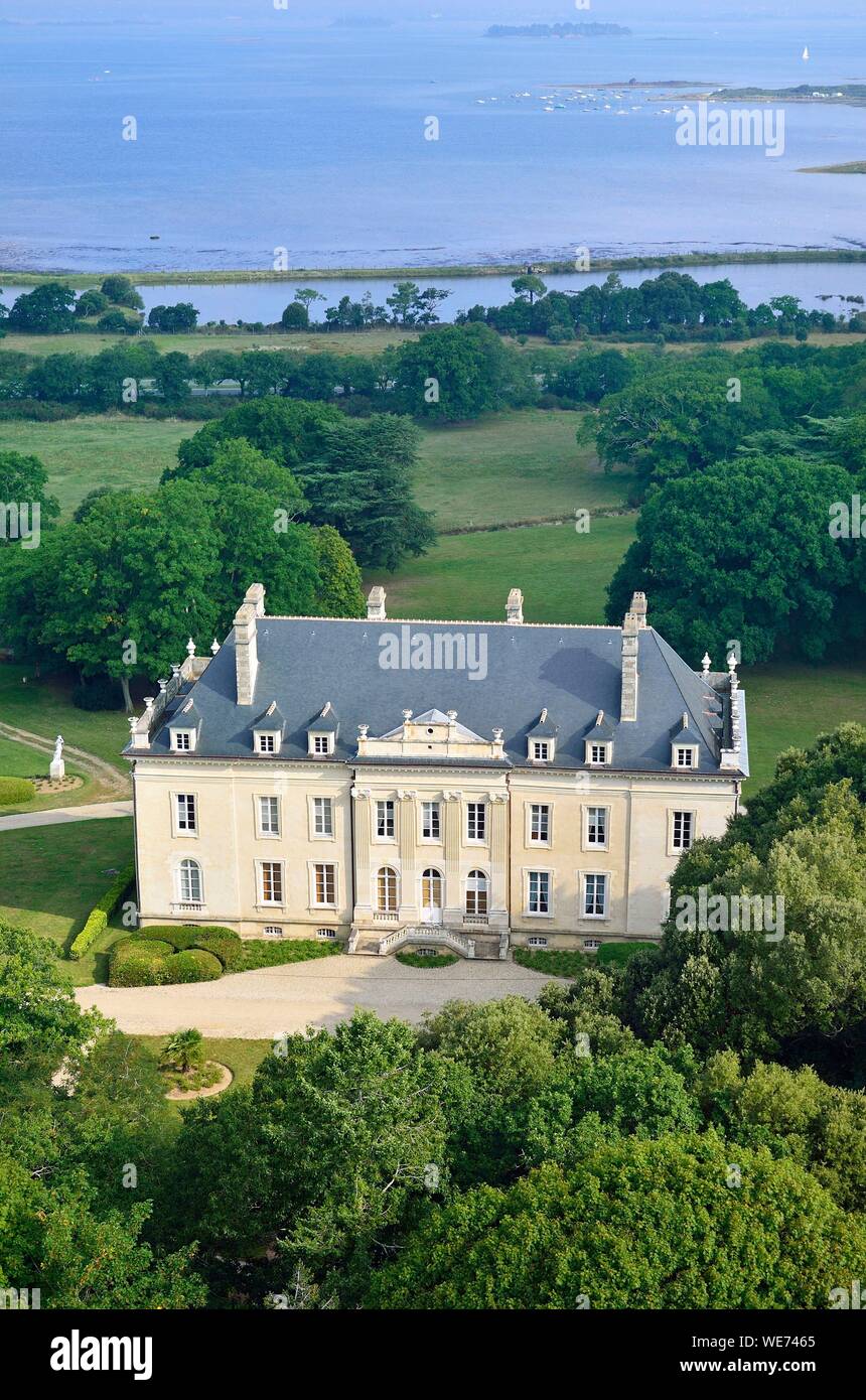 France, Morbihan, Kerlevenan castle (aerial view Stock Photo Alamy