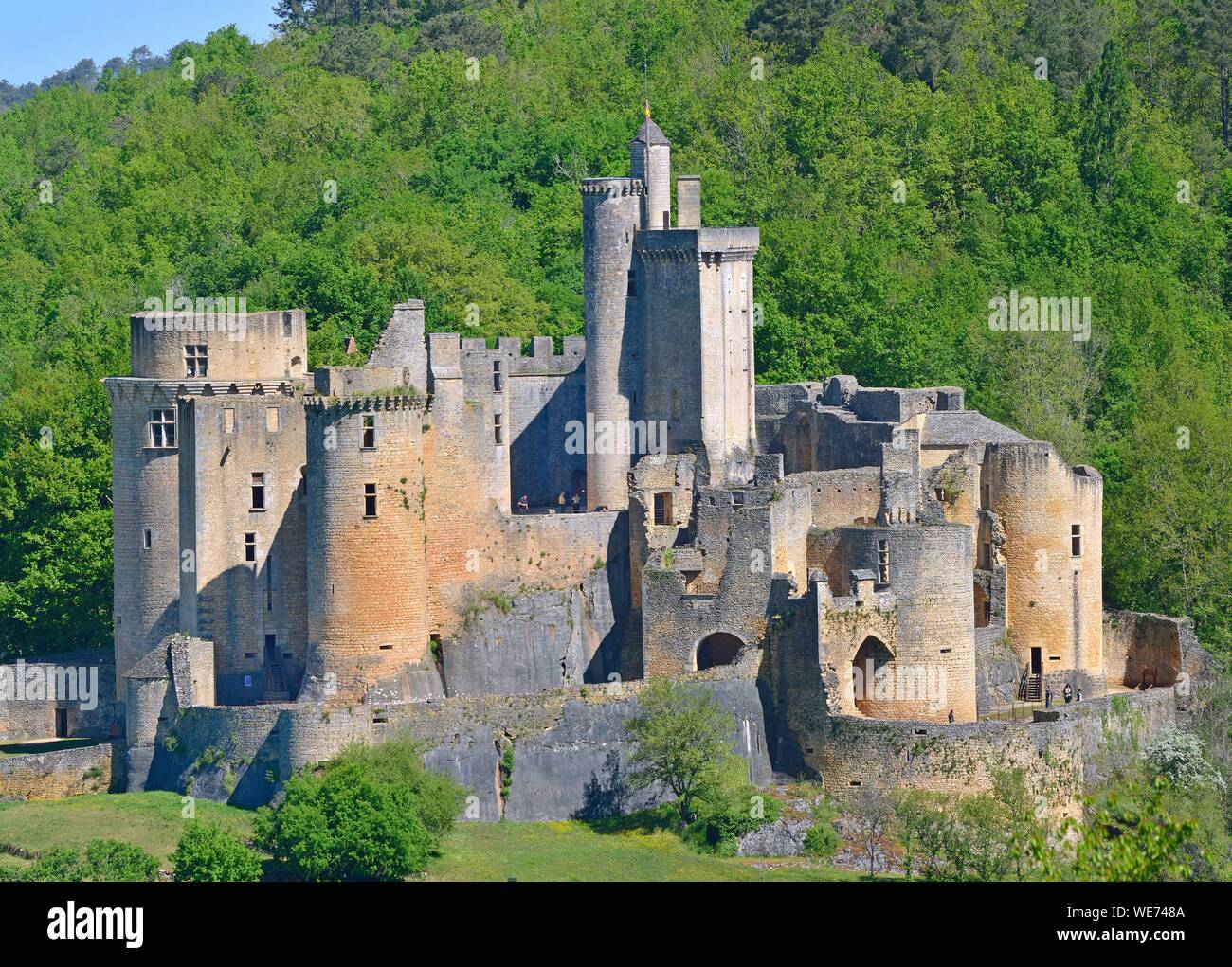 France, Lot et Garonne, Saint Front sur Lemance, Bonaguil Castle Stock Photo