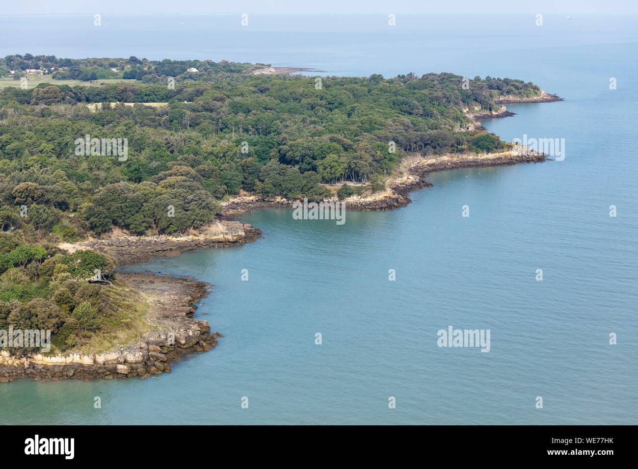 France Charente Maritime Aix Island Coastal Path Les Sables D Or And Bebe Plage Aerial View Stock Photo Alamy