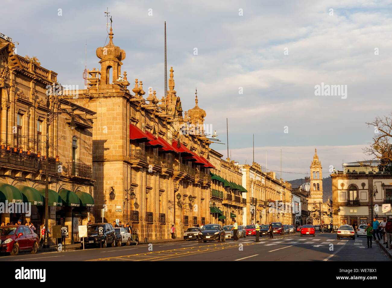 Mexico, Michoacan state, Morelia, Historic Centre of Morelia listed as World Heritage by UNESCO, Madero street and Las Monjas church Stock Photo