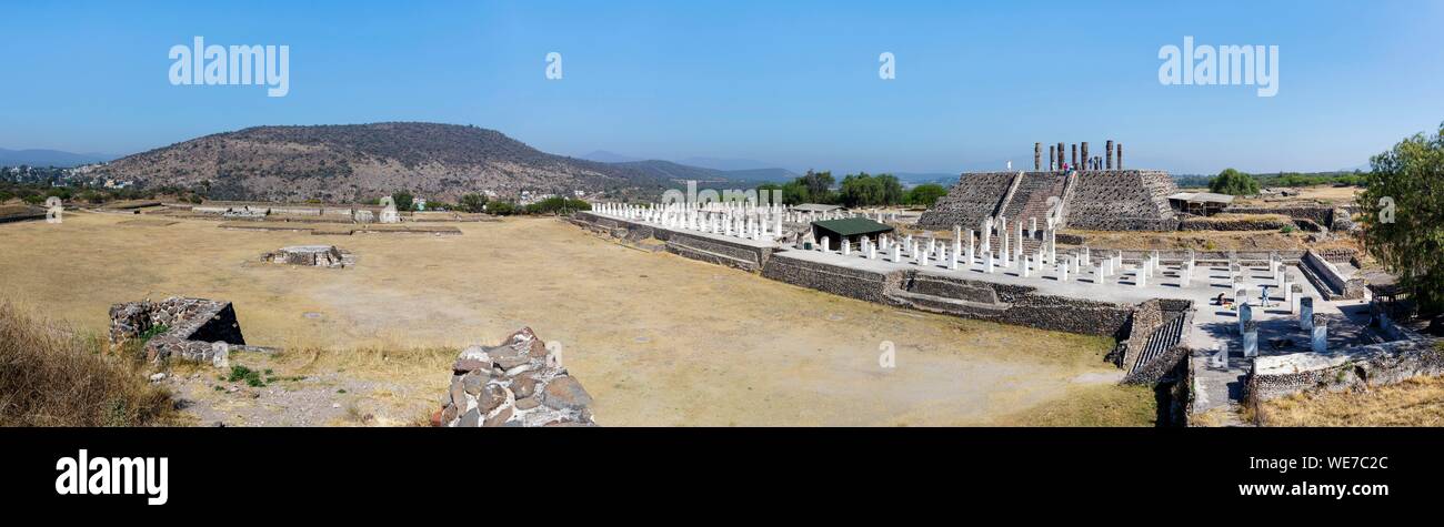 Mexico, Hidalgo state, Tula de Allende, Toltec archaeological site, view of the site Stock Photo