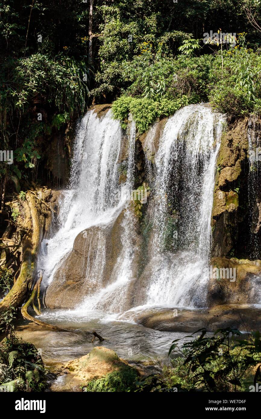 Mexico, Chiapas state, Lacanja Chansayab, Sak Nok waterfall Stock Photo