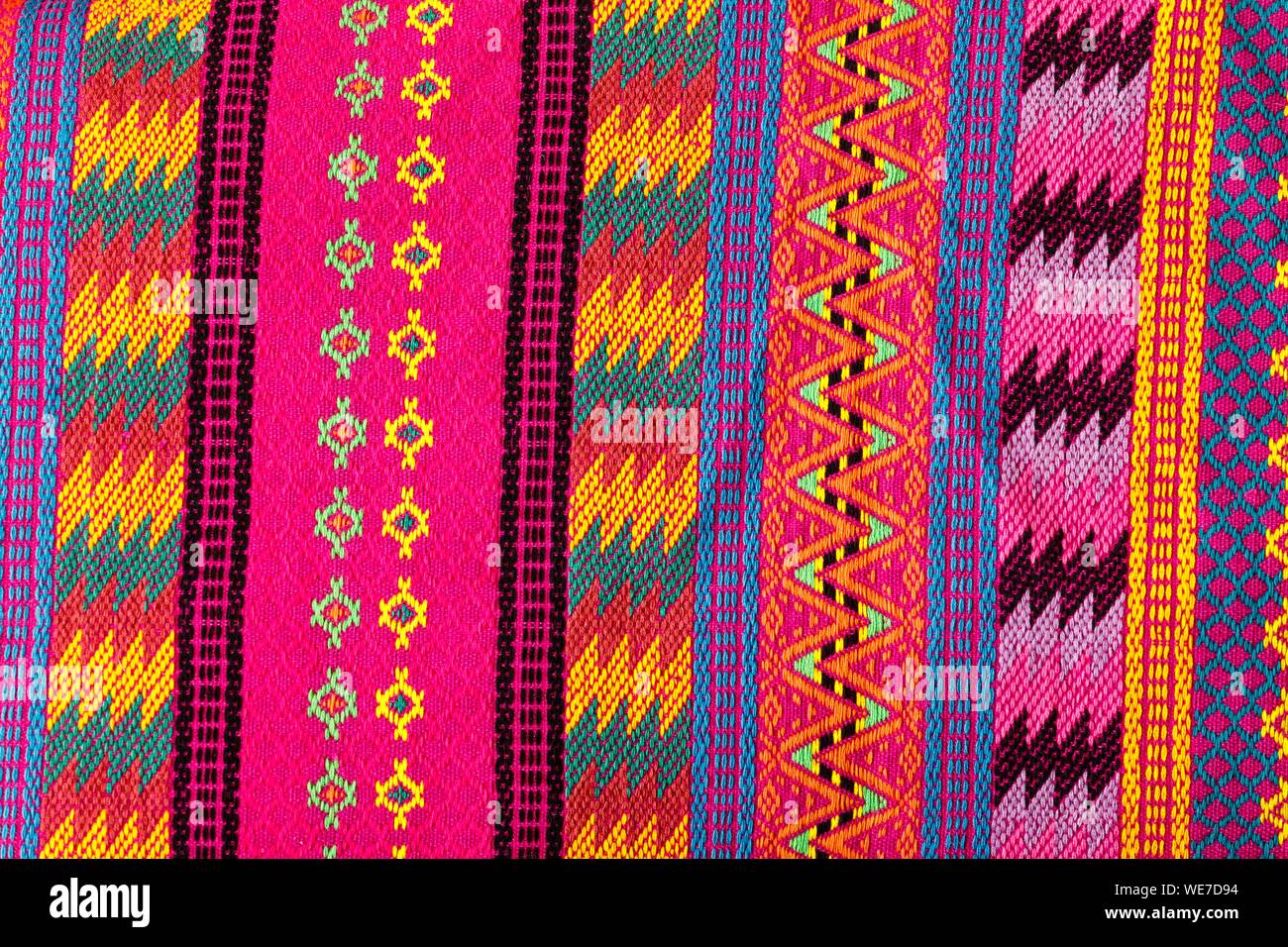 Mexico, Chiapas state, San Cristobal de las Casas, Tzotzil handicraft, hand woven Stock Photo