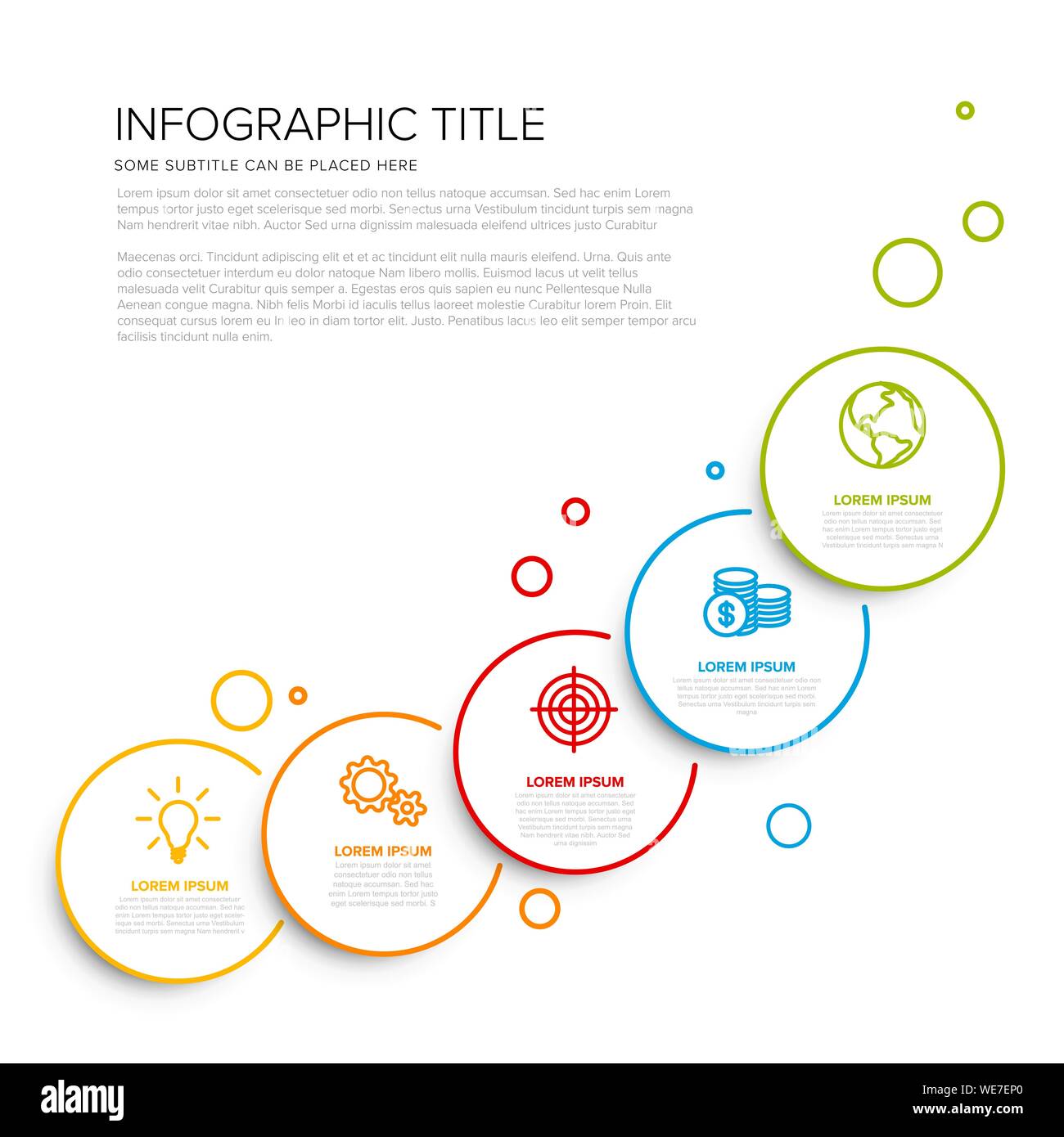 Vector multipurpose Infographic template with five circle options and ...