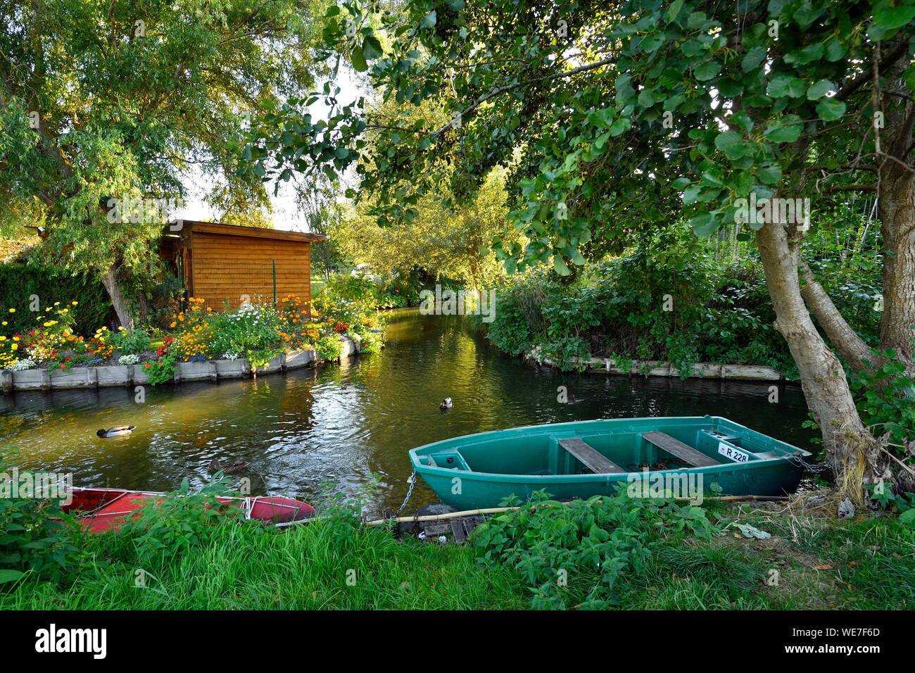 France, Somme, Amiens, the Hortillonnages are old marshes filled to