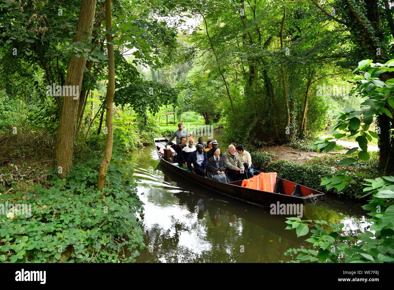 France, Somme, Amiens, the Hortillonnages are old marshes filled to
