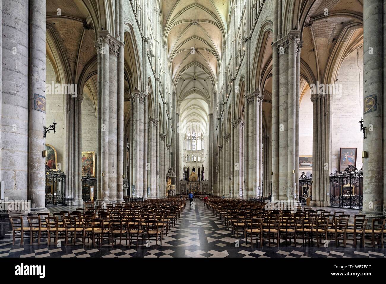 France, Somme, Amiens, Notre-Dame cathedral, jewel of the Gothic art, listed as World Heritage by UNESCO Stock Photo