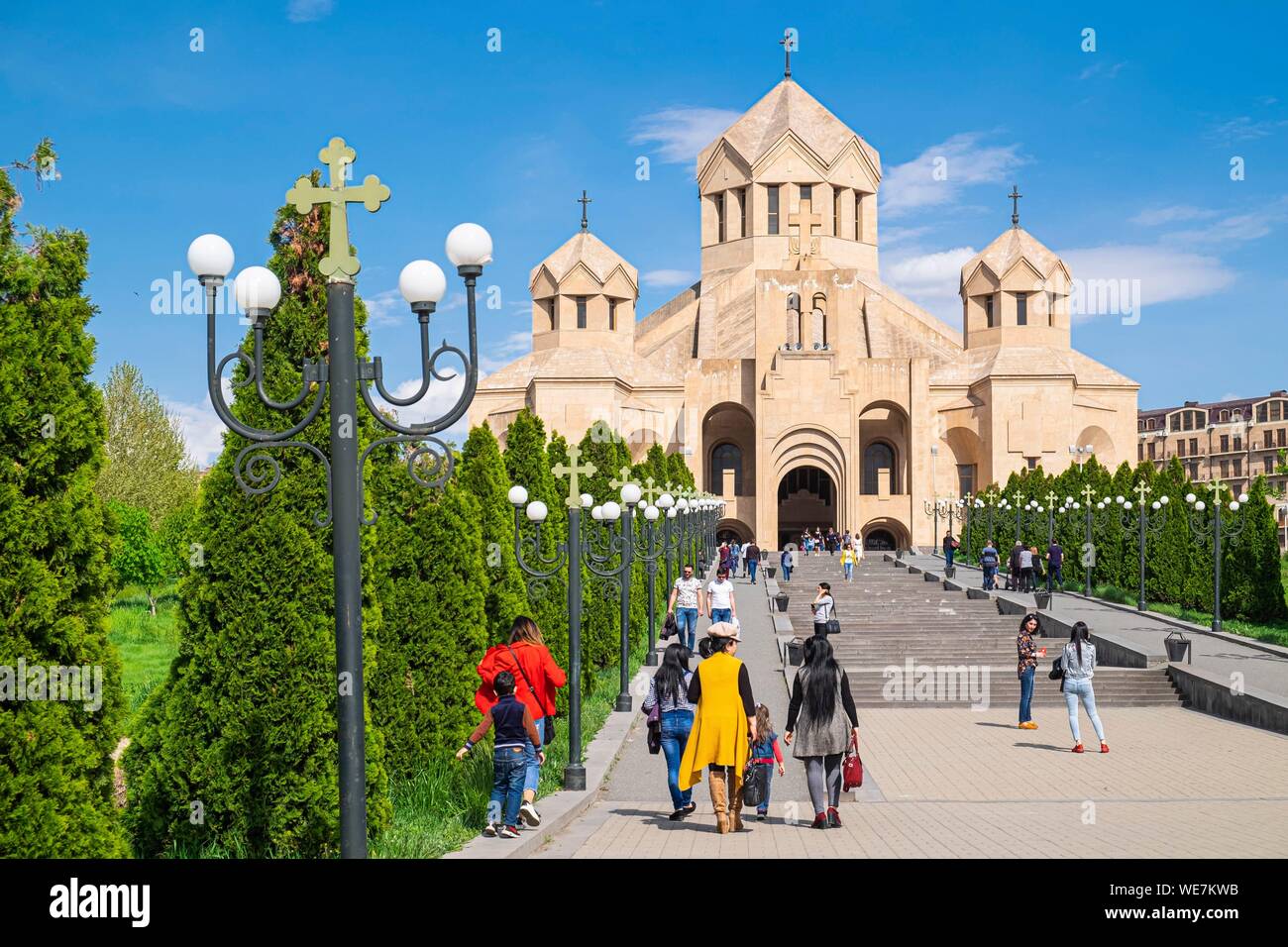 Armenia, Yerevan, Saint Gregory the Illuminator Cathedral completed in 2001 Stock Photo