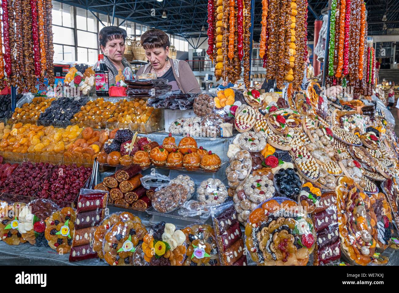 Armenia, Yerevan, GUM market, covered market of Armenian specialties, sale  of confectionery Stock Photo - Alamy