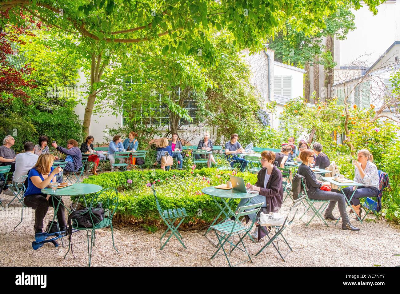 France, Paris, Nouvelle Athenes district, the museum of Romantic Life, the garden Stock Photo