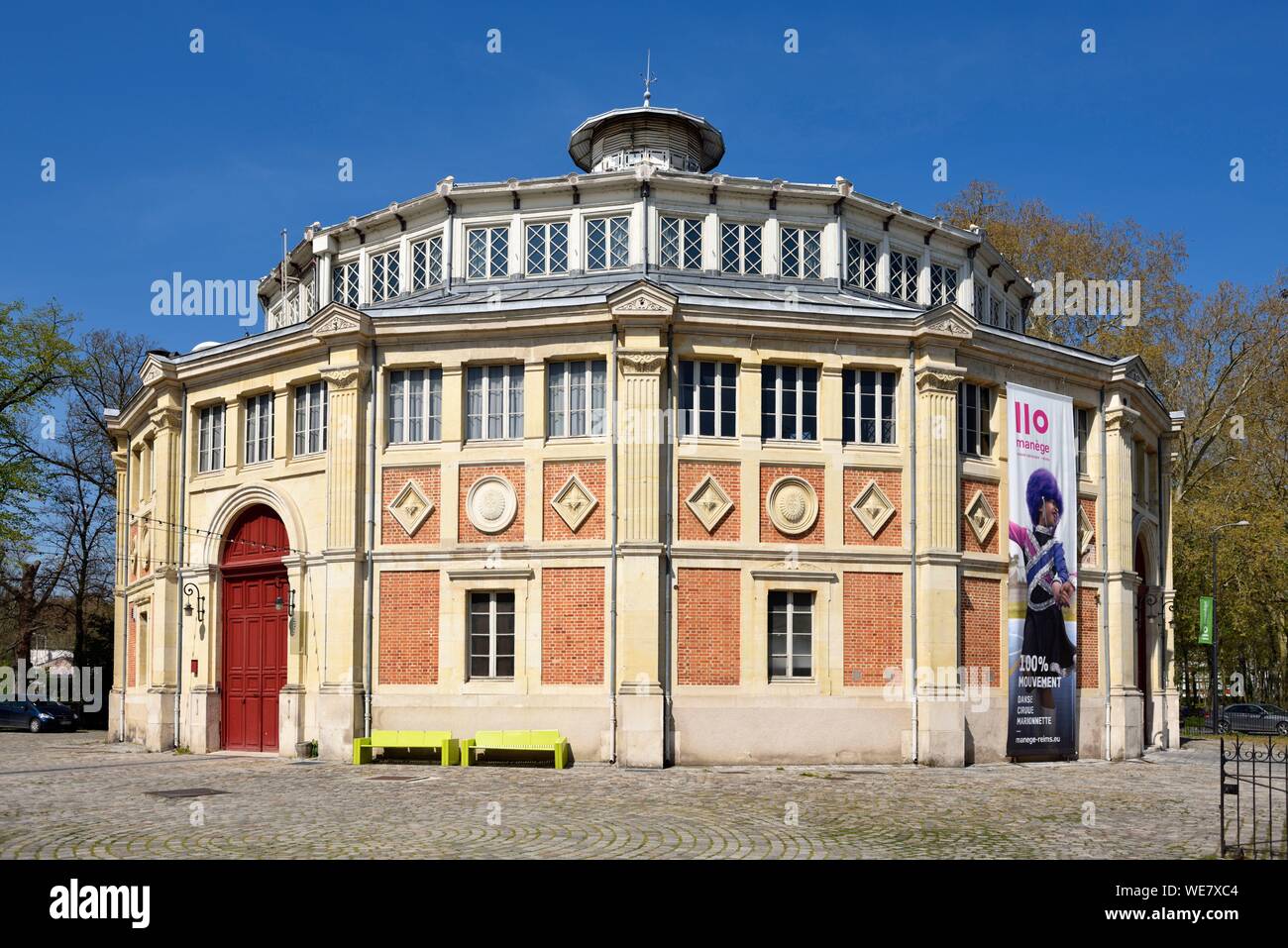 France, Marne, Reims, circus of Reims housing a theater that includes the circus and the carousel, two rooms of the 19th century Stock Photo