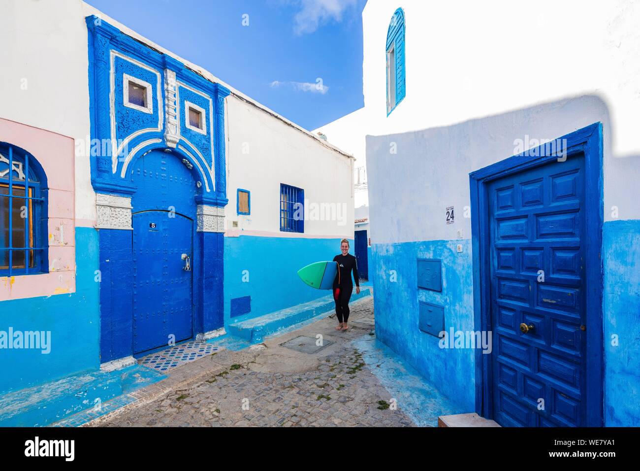 Morocco, Rabat, listed as World Heritage by UNESCO, Udayas kasbah (kasbah des Oudaïas) Stock Photo