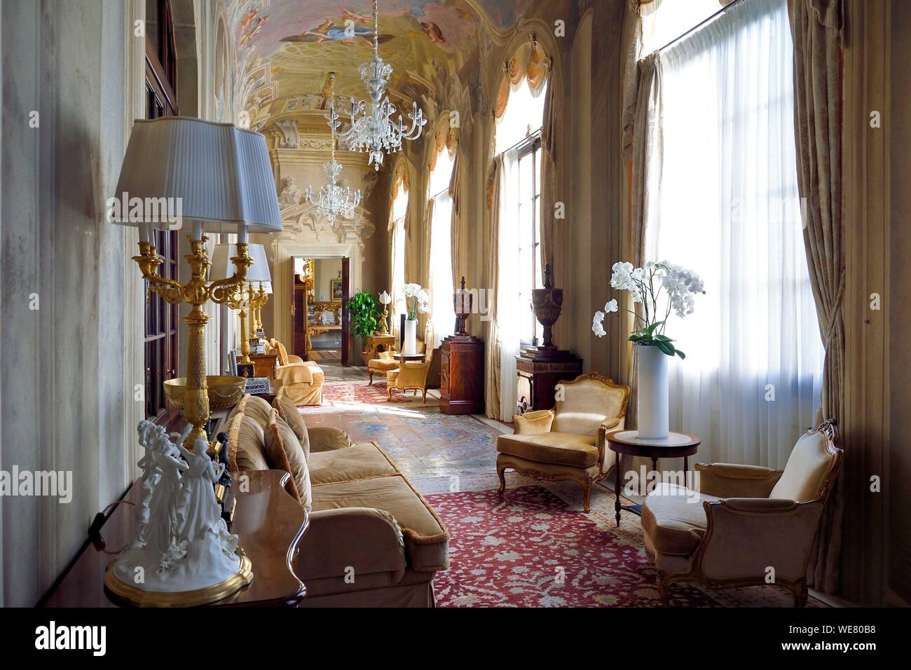 Italy, Tuscany, Florence, listed as World Heritage by UNESCO, Palazzo Della Gherardesca, 5 star palace Four Seasons Hotel Firenze, the royal suite Stock Photo