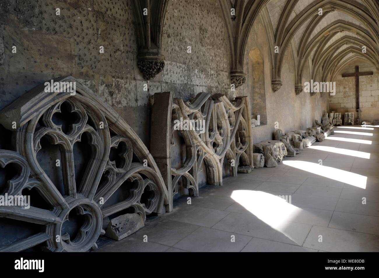 France, Indre et Loire, Tours, Saint Gatien cathedral, La Psalette cloister dated 15th and 16th century, gallery Stock Photo