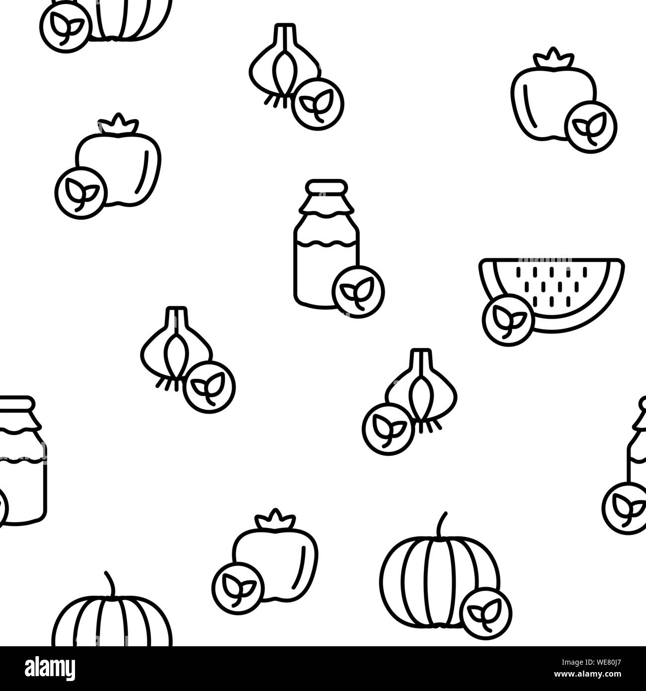 Organic Foods Vector Seamless Pattern Stock Vector Image & Art - Alamy