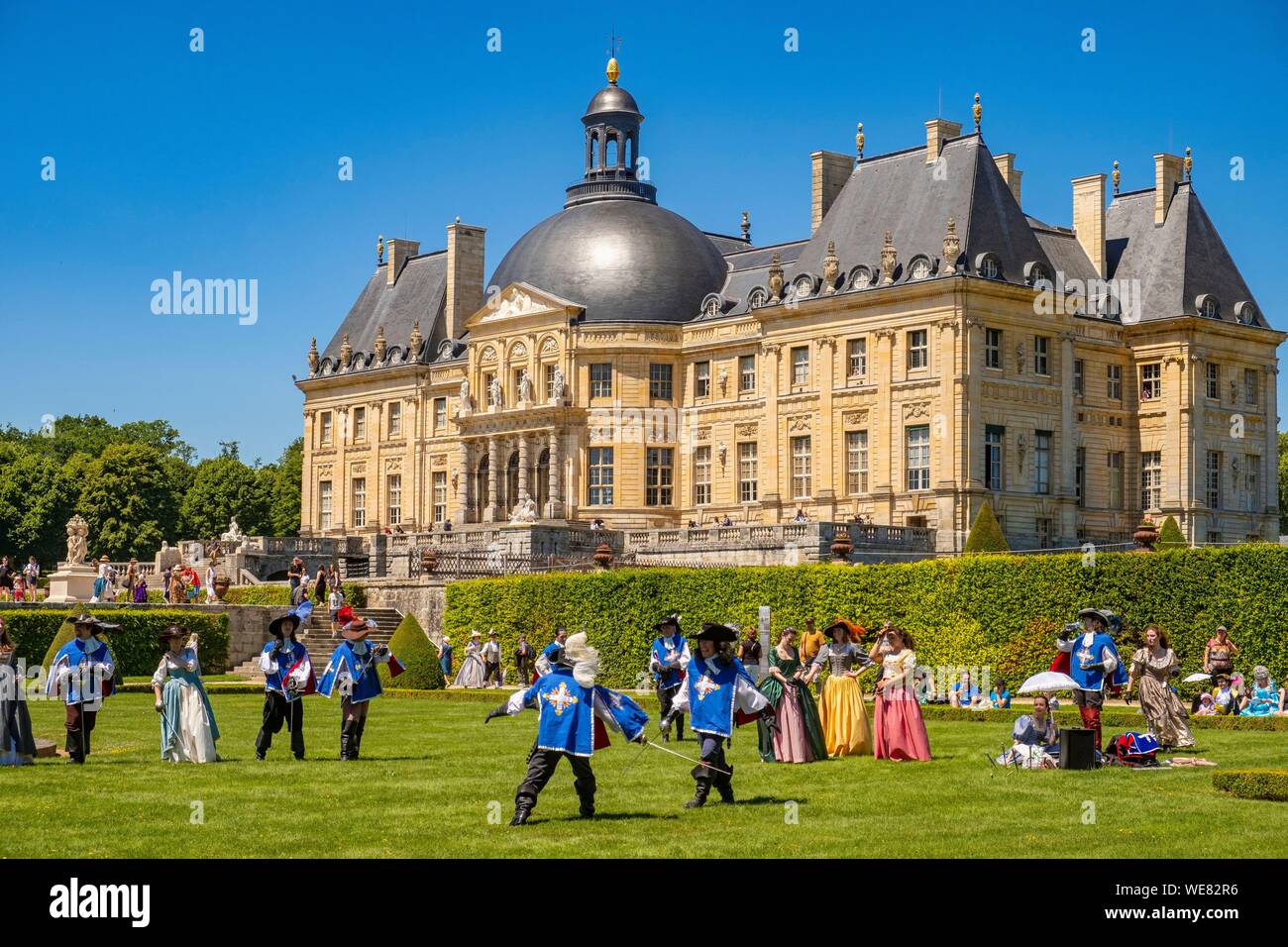 France, Seine et Marne, Maincy, the castle of Vaux-le-Vicomte, 15th Grand Siecle Day : costume day of the 17th century Stock Photo