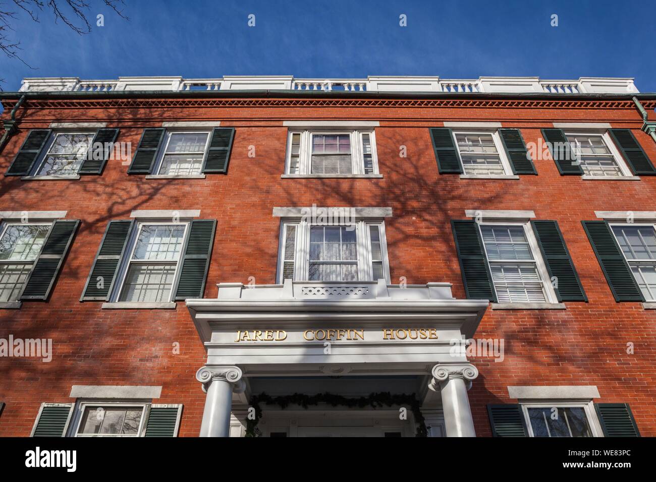 United States, New England, Massachusetts, Nantucket Island, Nantucket, Jared Coffin House, former whaling mansion and now a hotel Stock Photo